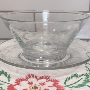 Princess House crystal saucer and condiment bowl set